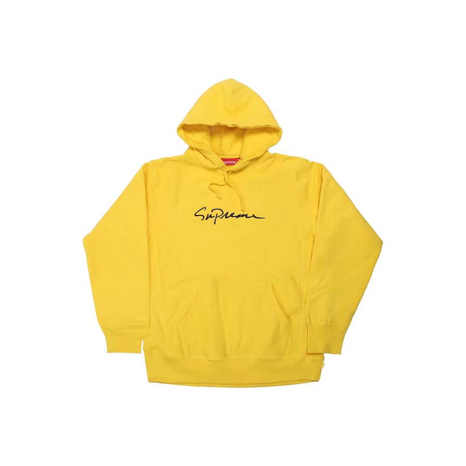 Supreme Classic Script Hætte Sweatshirts Gul | DK322BC