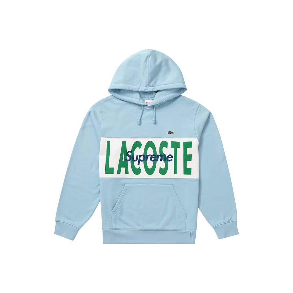 Supreme LACOSTE Logo Panel Hætte Sweatshirts Blå | DK326WY