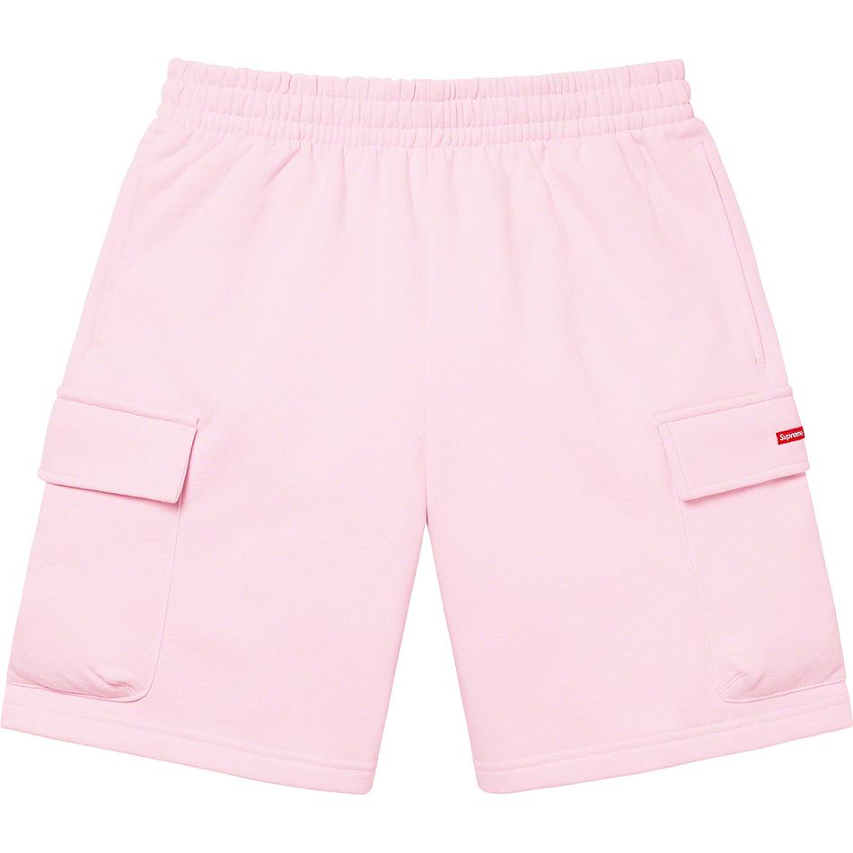 Supreme Small Box Baggy Cargo Sweat Shorts Lyserød | DK224RW