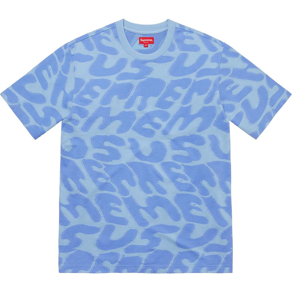 Supreme Stacked Intarsia S/S Top Trøjer Blå | DK281OR