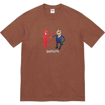 Supreme Business Tee T Shirts Brune | DK376MA