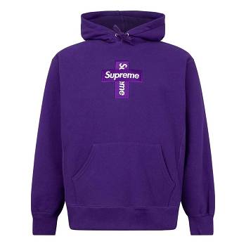 Supreme Cross Box Logo Hættetrøje Lilla | DK106HK