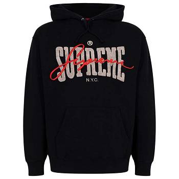 Supreme Embroide Chenilles Hættetrøje Sort | DK108KI