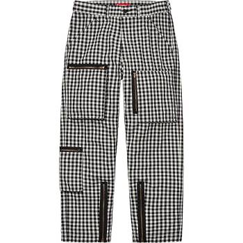 Supreme Gingham Flight Pant Bukser Sort | DK199TV