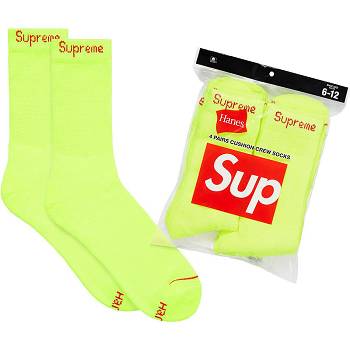 Supreme Hanes® Crew Socks (4 Pack) Sokker Grøn | DK488IS