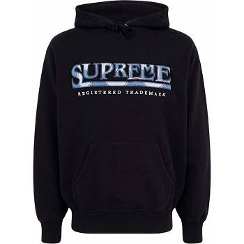 Supreme Logo Embroide Hættetrøje Sort | DK118WY