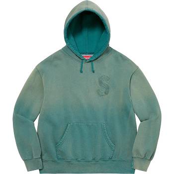 Supreme Overdyed S Logo Hætte Sweatshirts Mørkeblå | DK311DN