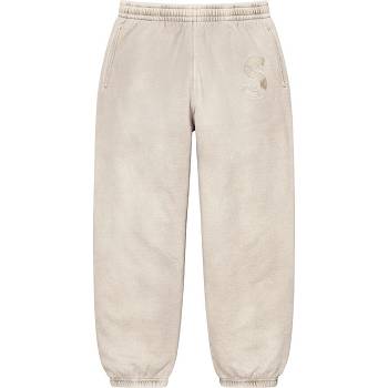 Supreme Overdyed S Logo Sweatpant Bukser Beige | DK189XF