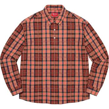 Supreme Pullover Plaid Flannel Skjorte Lyserød | DK213LH