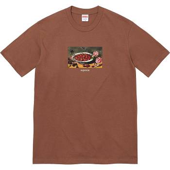 Supreme Strawberries Tee T Shirts Brune | DK340HK