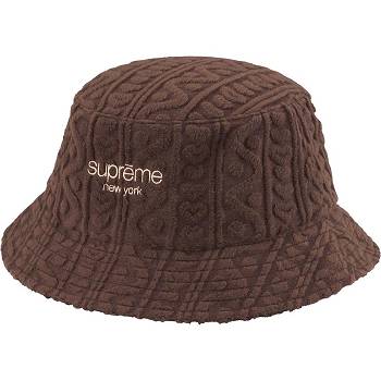 Supreme Terry Pattern Crusher Hat Brune | DK448ZG